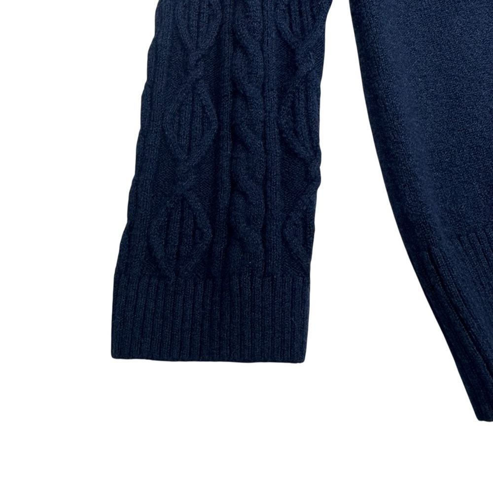 J. Jill Sweater Womens Size M Navy Blue V-Neck Cable Knit Long Sleeves Cotton bl - Picture 5 of 7